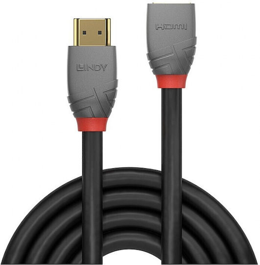 Lindy HDMI 2.0 Premium High Speed 4K 60Hz HDR Cable HDMI male - HDMI female 1m Μαύρο