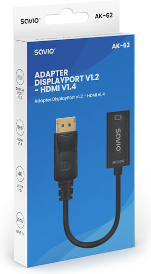 Savio HDMI 1.4 High Speed 1080p 120Hz Cable HDMI male - HDMI male 0.2m Μαύρο