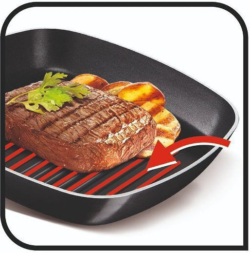 Tefal Simple Cook Grătar din Aluminiu cu Strat Antiaderent 26cm