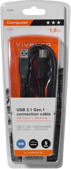 Vivanco Regular USB 3.0 to micro USB Cable Μαύρο 1.8m (45238)
