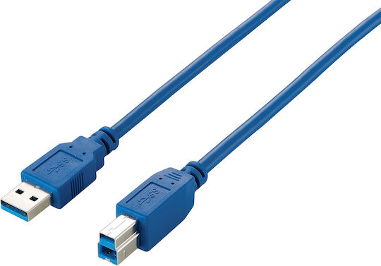 MediaRange 1.8m USB 3.0 Cable A-Male to B-Male Blue (MRCS144)