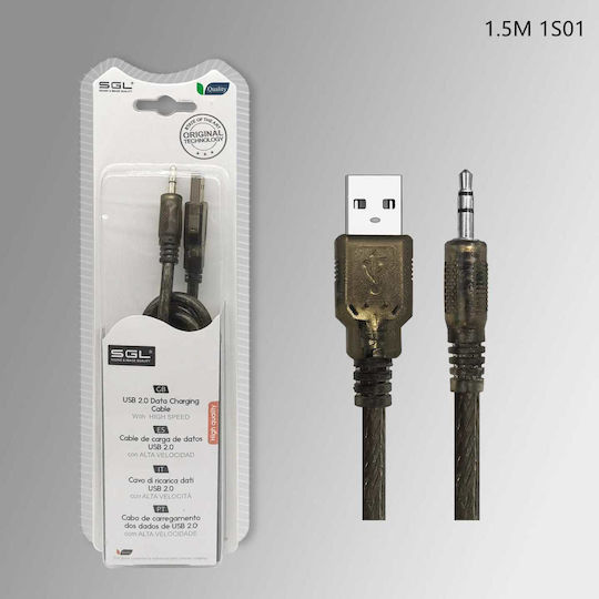SGL USB 2.0 Cable USB-A male - 3.5mm male Μαύρο 1.5m (097152)
