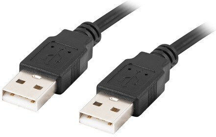 Lanberg USB 2.0 Cable USB-A male - USB-A male Μαύρο 1.0m (CA-USBA-20CU-0010-BK)