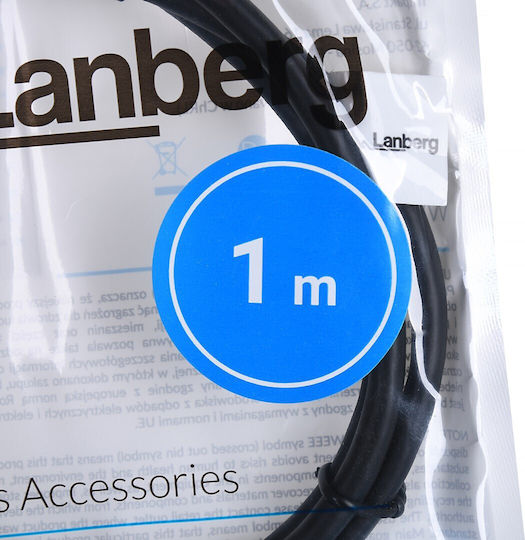 Lanberg USB 3.0 Кабел USB-A мъжки - USB-A мъжки Черен 1м CA-USBA-30CU-0010-BK