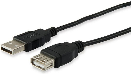 Equip USB 2.0 Kabel USB-A-Stecker - USB-A-Buchse Schwarz 1.8m 128850