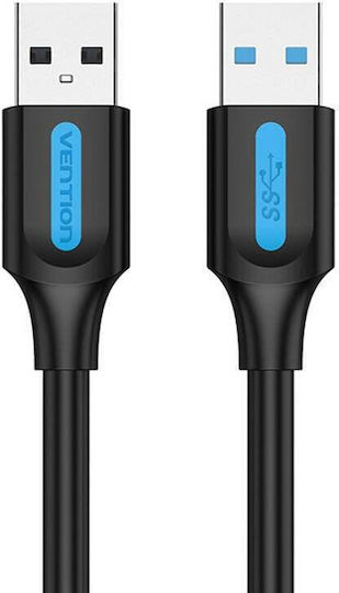 Vention USB 3.0 Cable USB-A male - USB-A male Μαύρο 0.5m CONBD
