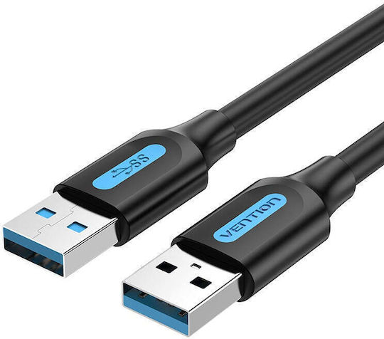 Vention USB 3.0 Cable USB-A male - USB-A male Μαύρο 0.5m CONBD
