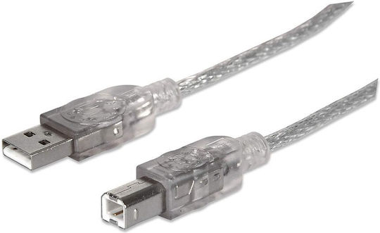 Manhattan USB 2.0 Kabel USB-A-Stecker - Micro-USB-B-Stecker Silber 3m 340458