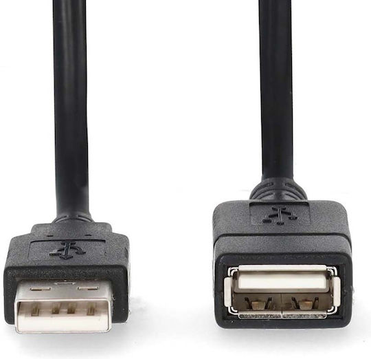 Nedis USB 2.0 Kabel USB-A-Stecker - USB-A-Buchse Schwarz 1m CCGL60010BK10
