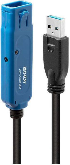 Lindy USB 3.0 Kabel USB-A-Stecker - USB-A-Buchse Schwarz 15m 43229