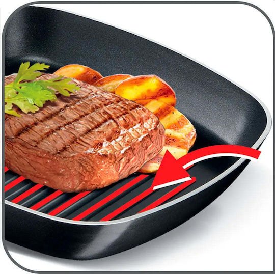 Tefal Easy Plus Grill aus Aluminium mit Antihaftbeschichtung 26cm