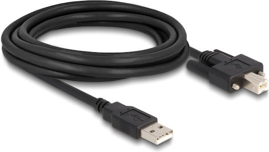 DeLock USB 2.0 Cable USB-A male - USB-B male Μαύρο 3m (87215)