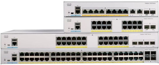 Cisco Catalyst 1300 Managed L2 / L3 Switch with 16 Ethernet Ports and 2 SFP Ports