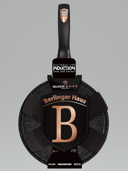 Berlinger Haus Black Rose Collection Crepe Maker made of Aluminum with Stone Coating 28cm