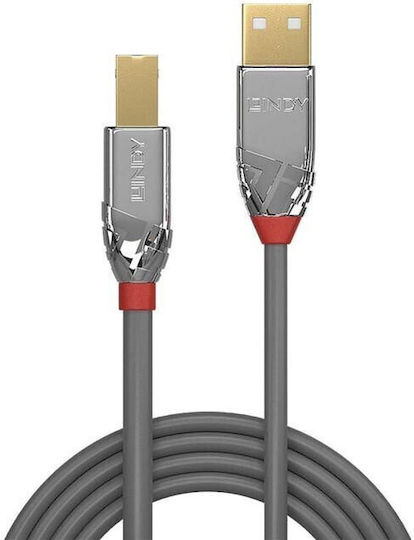 Lindy USB 2.0 Kabel USB-A-Stecker - USB-B-Stecker Gray 5m 36644