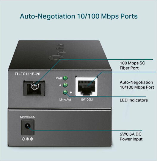 TP-LINK v1 Медиен конвертор 1бр (TL-FC111B-20)