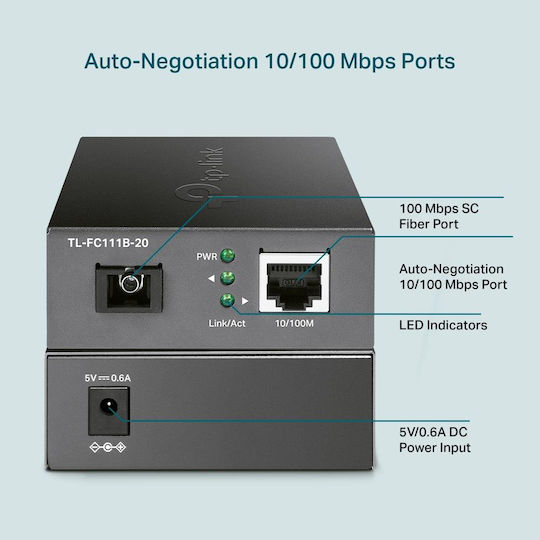 TP-LINK v1 Медиен конвертор 1бр (TL-FC111B-20)
