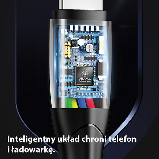 Usams Regular USB 2.0 to micro USB Cable Μαύρο 1m (US-SJ365)