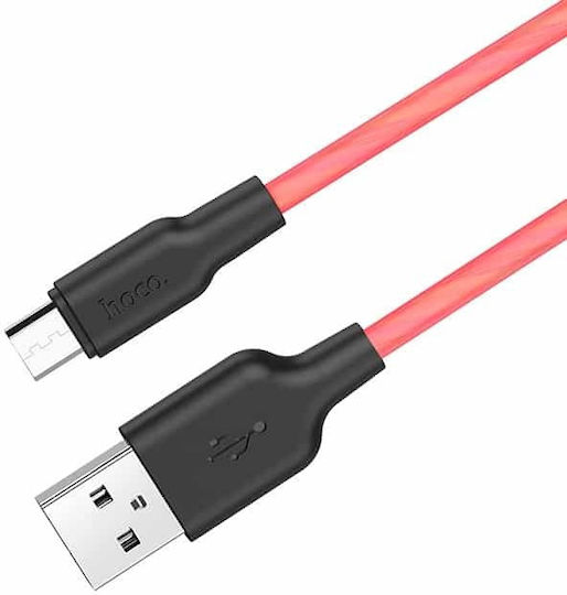 Hoco X21 Braided USB 2.0 spre micro USB Cablu Roșu 1m (HC-X21MR) 1buc