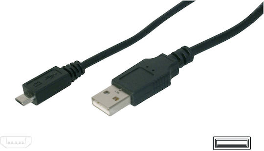 Digitus Редовна USB 2.0 до микро USB кабел Черен 1м (AK-300127-010-S) 1бр