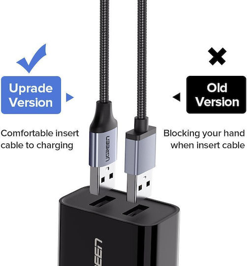 Ugreen US290 1m Regular USB 2.0 to micro USB Cable Silver (60151)