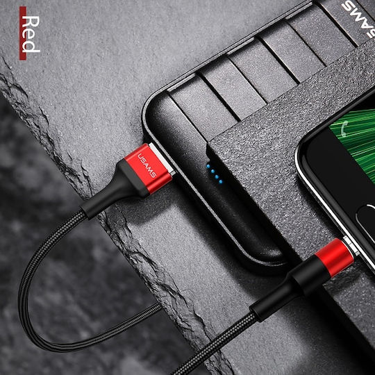 Usams U5 Плетена USB 2.0 до микро USB кабел Червен 1.2м (SJ224USB02) 1бр