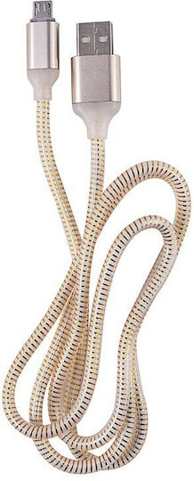 Braided USB 2.0 to micro USB Cable Χρυσό 1m (4816)