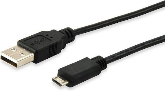Equip Regular USB 2.0 to micro USB Cable Μαύρο 1m (128594)