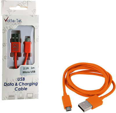 Volte-Tel Regulär USB 2.0 auf Micro-USB-Kabel Orange 1m (8112089) 1Stück