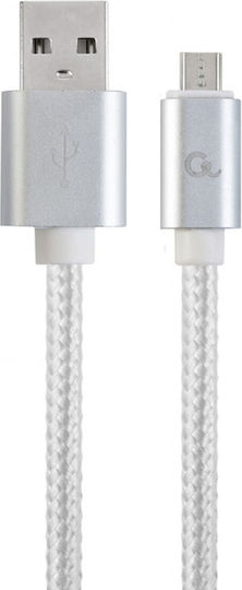 Cablexpert Плетена USB 2.0 до микро USB кабел Сребрист 1.8м (CCB-mUSB2B-AMBM-6-S) 1бр