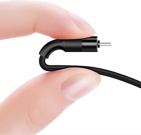 Usams Плетена USB 2.0 до микро USB кабел Черен 1.2м (SJ224) 1бр