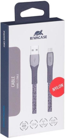 Rivacase PS6100 GR12 Geflochten USB 2.0 auf Micro-USB-Kabel Gray 1.2m (6100) 1Stück
