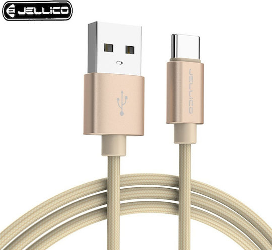 Jellico GS-10 Geflochten USB 2.0 auf Micro-USB-Kabel Gold 1m 1Stück