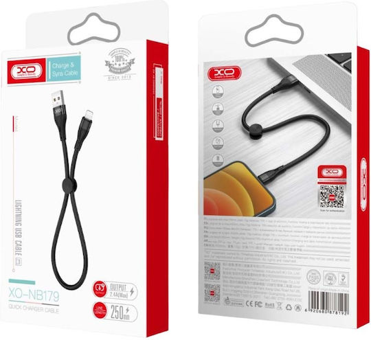 XO NB179 Regular USB 2.0 to micro USB Cable Λευκό 0.25m (16.005.0178)