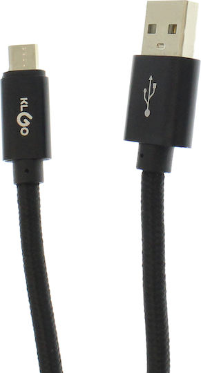 Regular USB 2.0 to micro USB Cable Μαύρο 2m (S-51)