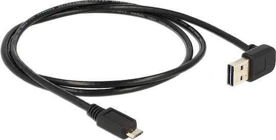 DeLock Ъгъл (90°) USB 2.0 до микро USB кабел Черен 1м (83535) 1бр