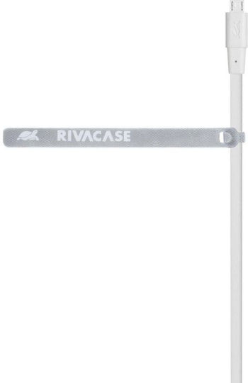 Rivacase Flat USB 2.0 to micro USB Cable Λευκό 1.2m (PS6000WT12)