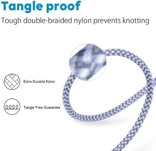 Naxius cbmnx-11 1m Braided USB 2.0 to micro USB Cable Gray (CBM-11)