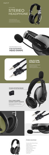 Havit H139 Over Ear Gaming Headset με σύνδεση 3.5mm