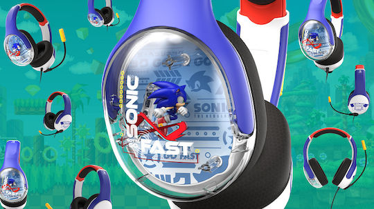 PDP Sonic Go Fast Über Ohr Gaming-Headset mit 3,5 mm Verbindung Blau für Nintendo Switch
