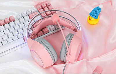 Onikuma X15 Pro Over Ear Gaming Headset with Connection 3.5mm / USB Pink