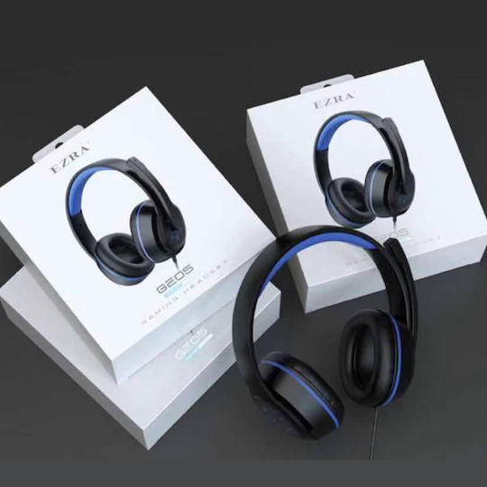 Ezra Konigsaigg K8001 Over Ear Gaming Headset με σύνδεση 2x3.5mm Μπλε