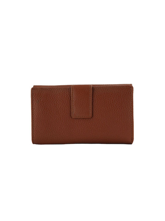 Ginis Large Leather Women's Wallet with RFID Brown