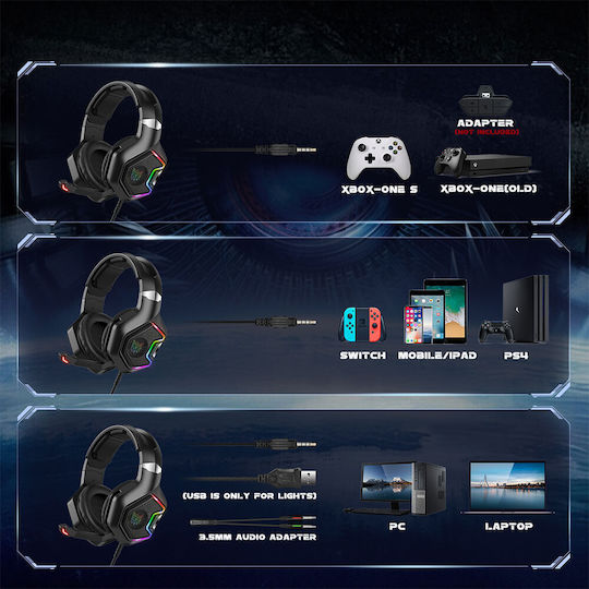 Onikuma K10 Over Ear Gaming Headset με σύνδεση 3.5mm