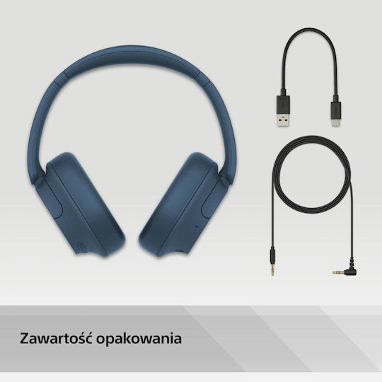 Sony WH-CH720N Wireless / Wired Over Ear Headphones with 35 hours of Operation and Quick Charge Blue