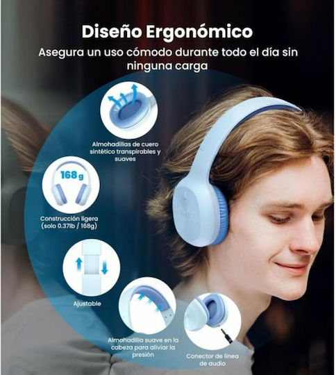 Edifier W600BT Wireless / Wired Over Ear Headphones with 30 hours of Operation Blue