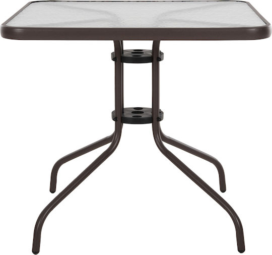 Tisch Café für kleine Außenbereiche Stabil Figo Brown 80x80cm
