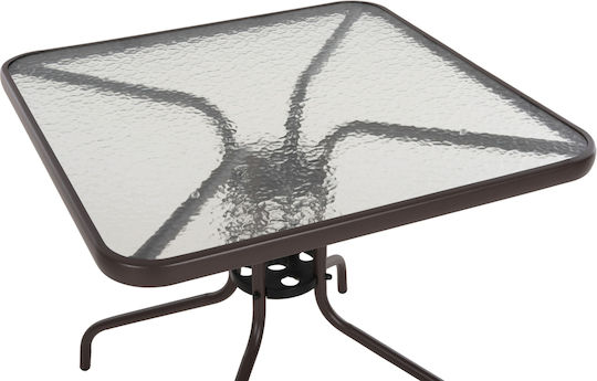 Tisch Café für kleine Außenbereiche Stabil Figo Brown 80x80cm