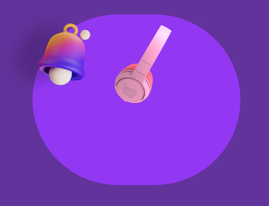 Kiddoboo KBHB02 Kabellos / Kabelgebunden Kinder Am Ohr Kopfhörer mit 20 Stunden Betriebszeit Rosa