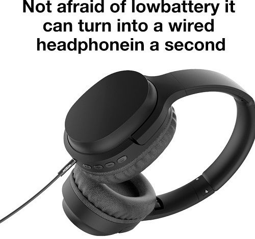 Moxom MX-WL16 Bluetooth Wireless Over Ear Headphones with Radio with 5 hours of Operation Black
